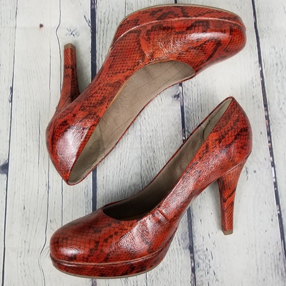 PICCADILLY | snake reptile print platform heels - Picture 4 of 8